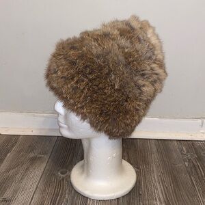 Rabbit Fur Knit hat size OS